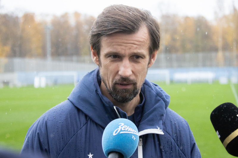 Сергей Семак на пресс-брифинге перед матчем с «Крыльями Советов»