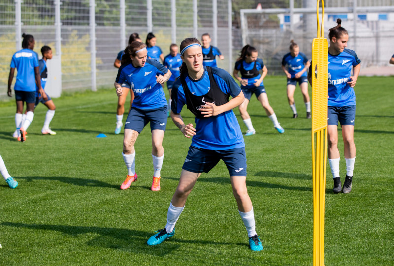 Тренировка женской команды «Зенит» перед матчем за Суперкубок с ЦСКА