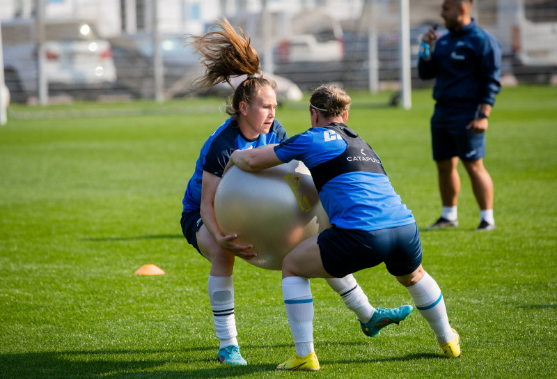 Тренировка женской команды «Зенит» перед матчем за Суперкубок с ЦСКА