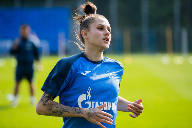Тренировка женской команды «Зенит» перед матчем за Суперкубок с ЦСКА