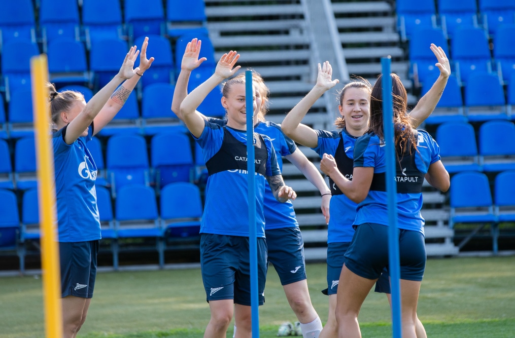 Тренировка женской команды «Зенит» перед матчем за Суперкубок с ЦСКА