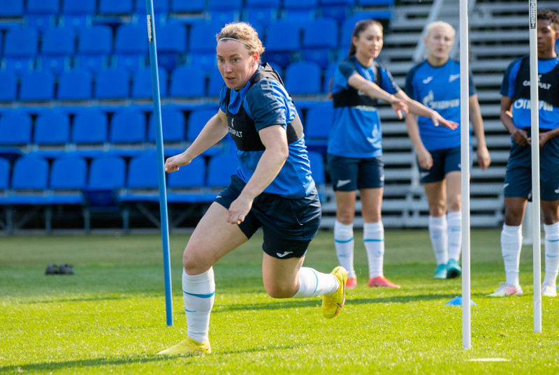 Тренировка женской команды «Зенит» перед матчем за Суперкубок с ЦСКА