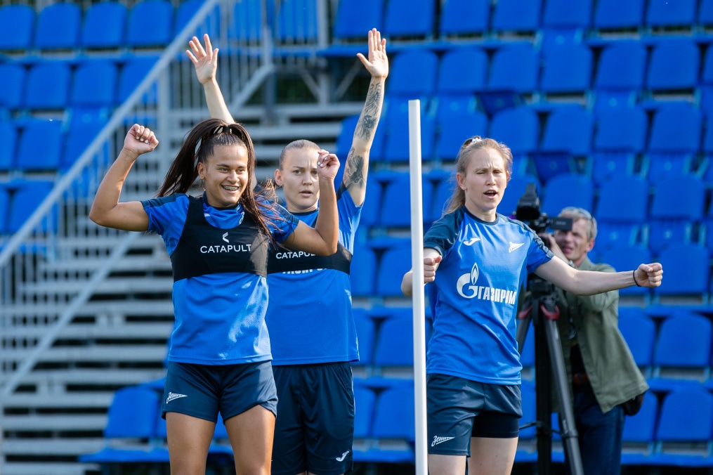 Тренировка женской команды «Зенит» перед матчем за Суперкубок с ЦСКА