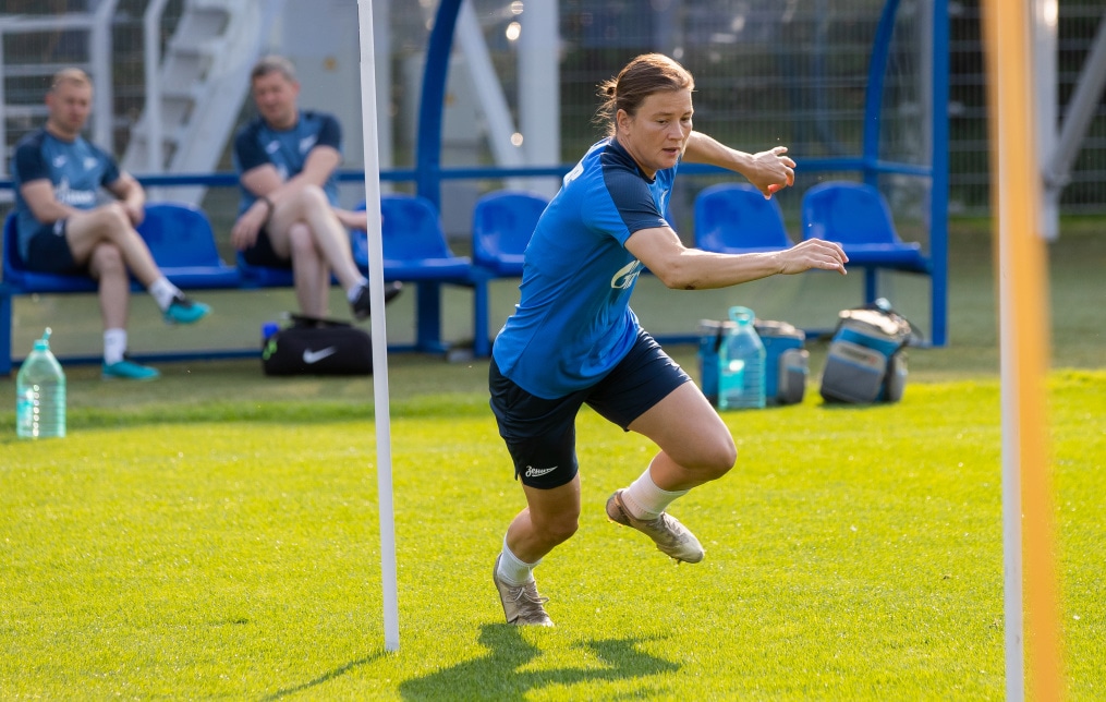 Тренировка женской команды «Зенит» перед матчем за Суперкубок с ЦСКА