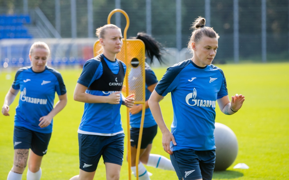 Тренировка женской команды «Зенит» перед матчем за Суперкубок с ЦСКА
