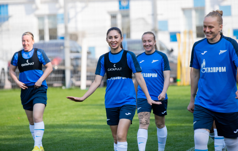 Тренировка женской команды «Зенит» перед матчем за Суперкубок с ЦСКА