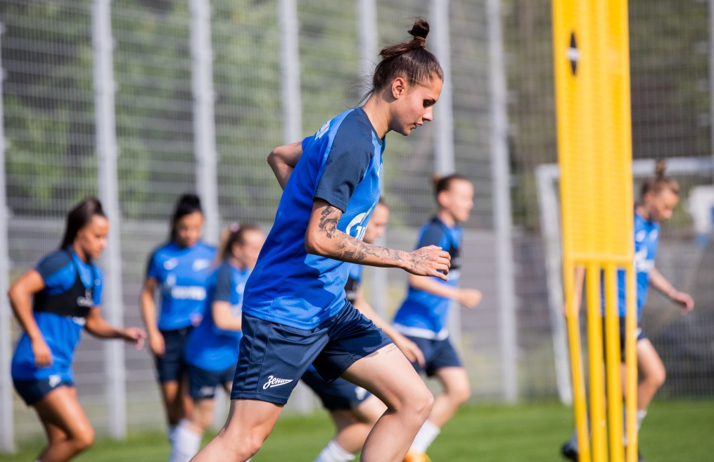 Тренировка женской команды «Зенит» перед матчем за Суперкубок с ЦСКА