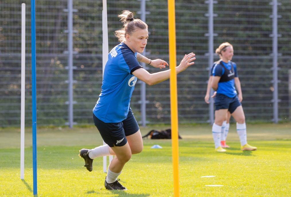 Тренировка женской команды «Зенит» перед матчем за Суперкубок с ЦСКА