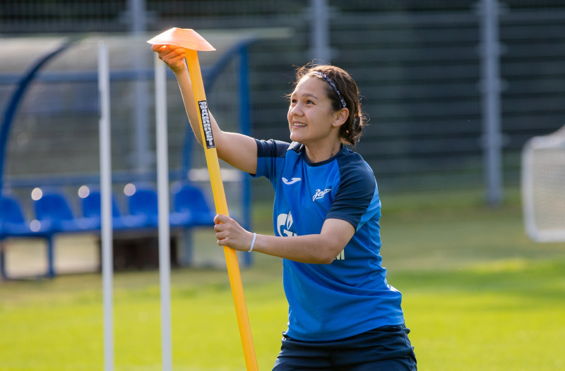 Тренировка женской команды «Зенит» перед матчем за Суперкубок с ЦСКА
