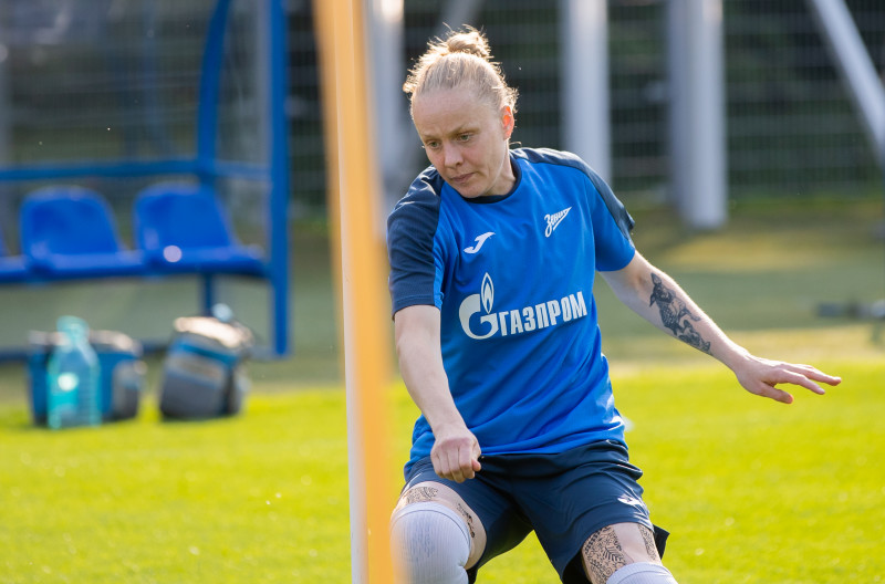 Тренировка женской команды «Зенит» перед матчем за Суперкубок с ЦСКА