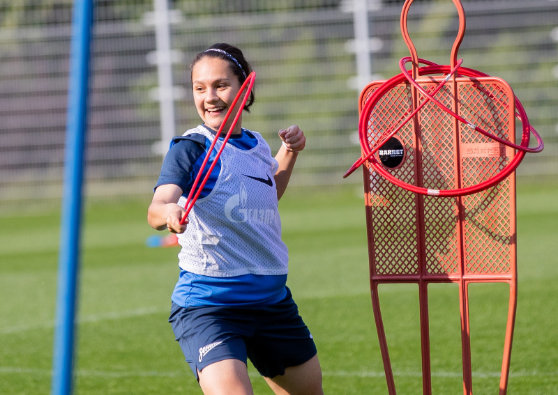 Тренировка женской команды «Зенит» перед матчем за Суперкубок с ЦСКА