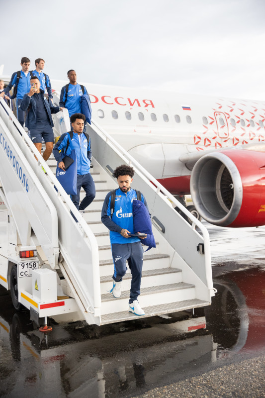 Прибытие команды «Зенит» в Ставрополь и отъезд в Ростов-на-Дону на матч с «Ростовом»