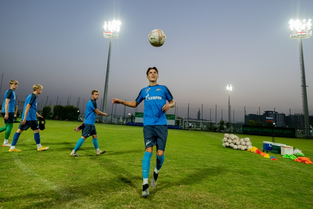 Тренировка молодежной команды «Зенит» перед матчем с ФК «Аль-Иттихад»