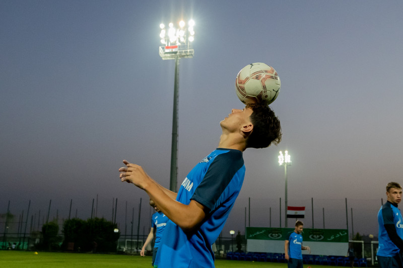 Тренировка молодежной команды «Зенит» перед матчем с ФК «Аль-Иттихад»