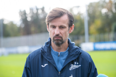 Сергей Семак на пресс-брифинге перед матчем с «Сочи»