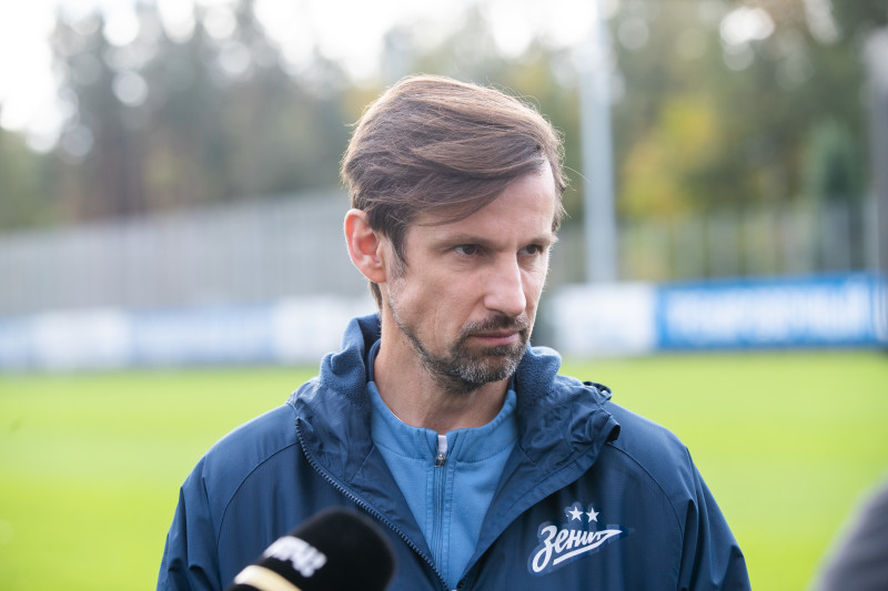 Сергей Семак на пресс-брифинге перед матчем с «Сочи»