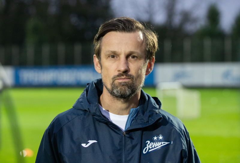 Сергей Семак на пресс-брифинге перед матчем с «Кайратом»