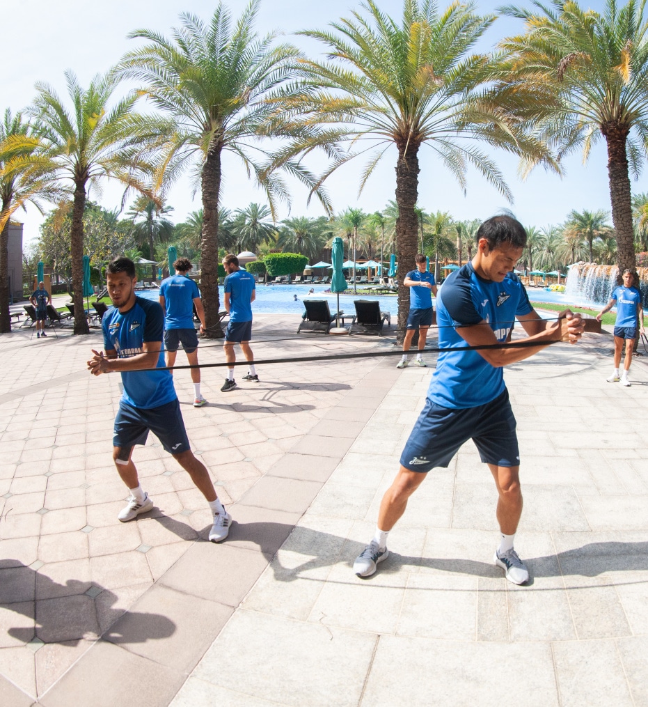 Третьи «Газпром» — тренировочные сборы  в Абу-Даби: 18 февраля, утренняя тренировка