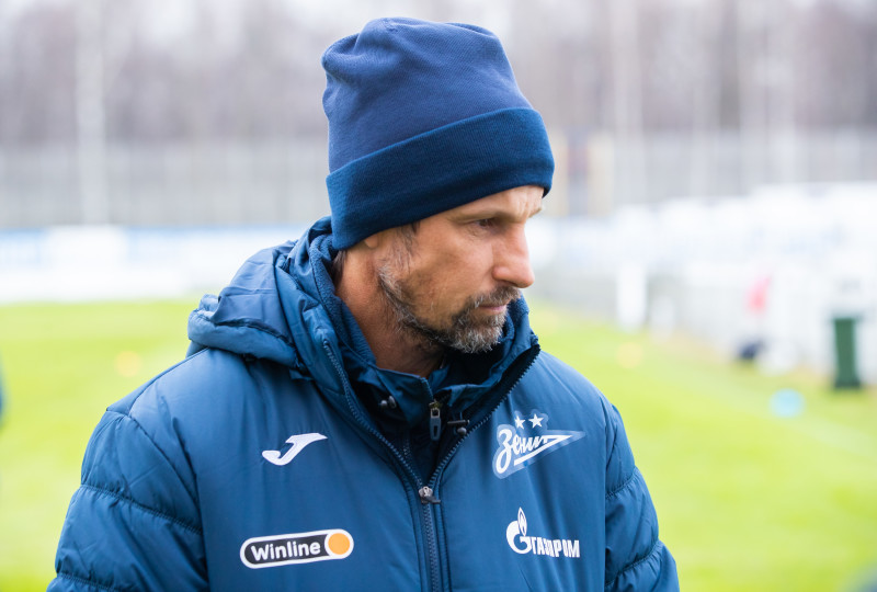 Сергей Семак на пресс-брифинге перед матчем с «Уралом»