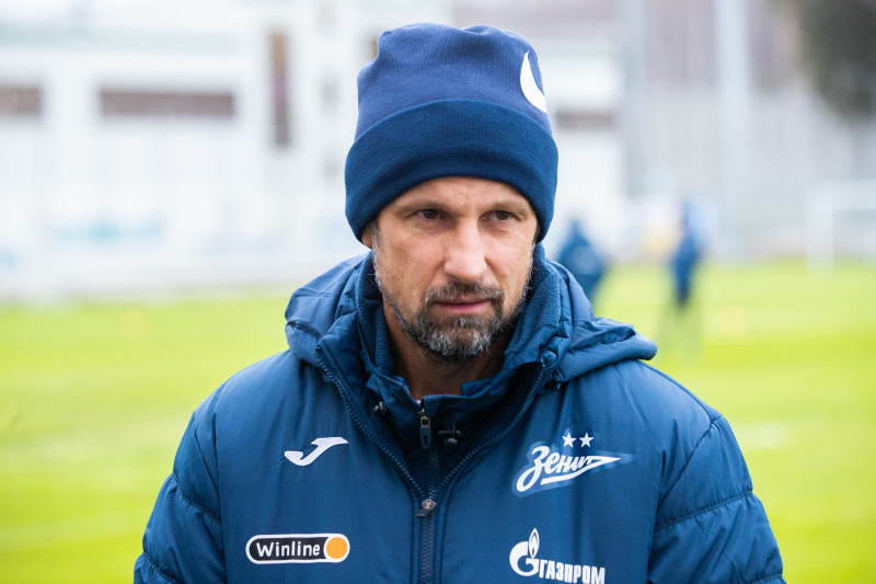 Сергей Семак на пресс-брифинге перед матчем с «Уралом»