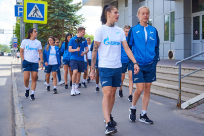 Утренняя прогулка женской команды перед матчем с ЦСКА