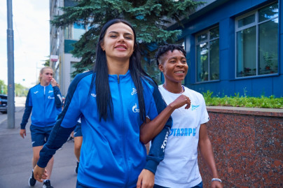 Утренняя прогулка женской команды перед матчем с ЦСКА
