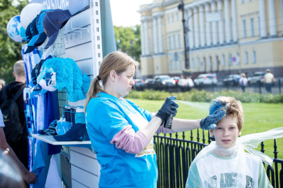 Zenit's open training session in the Alexander Garden
