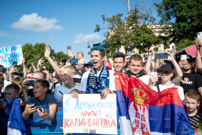 Zenit's open training session in the Alexander Garden