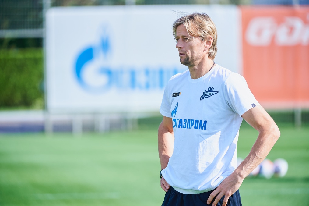 Тренировка основного состава «Зенита» после победы над ЦСКА