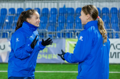 Тренировка женской молодежной команды «Зенит» перед матчем с «ЦСКА»-м (Москва)