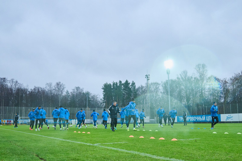 Тренировка «Зенита» перед выездом на кубковый матч с «Ахматом»