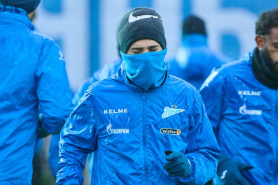 Тренировка «Зенита» перед выездом на кубковый матч с «Ахматом»