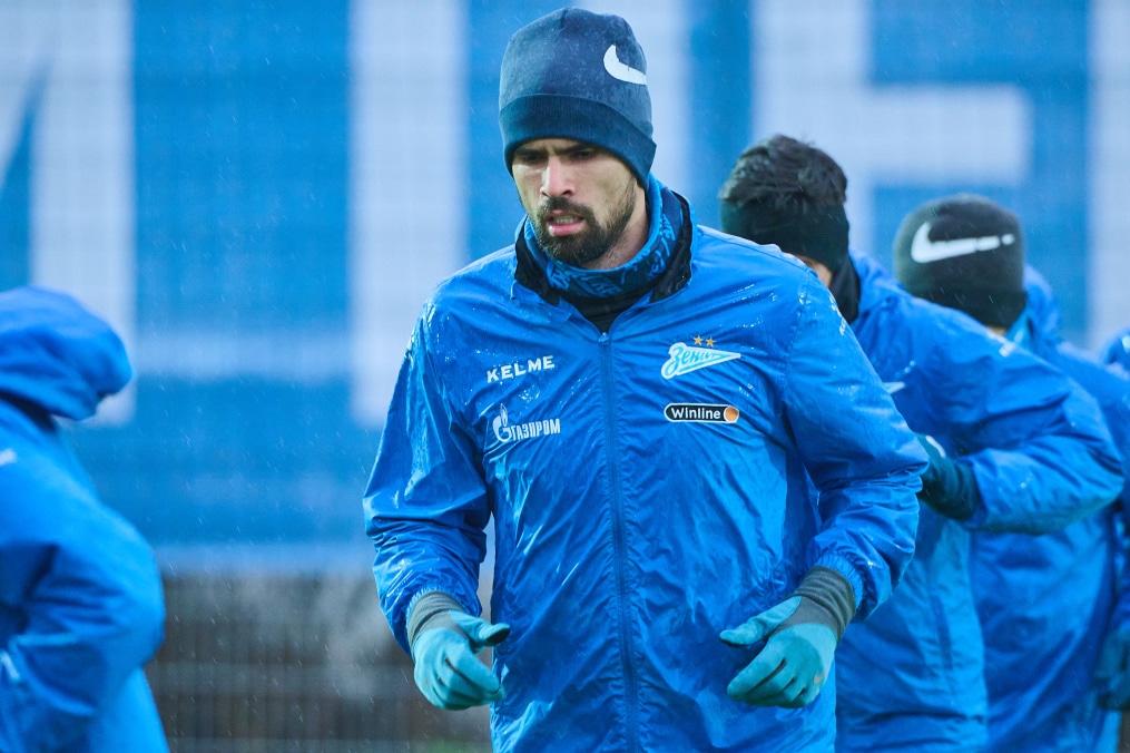 Тренировка «Зенита» перед выездом на кубковый матч с «Ахматом»