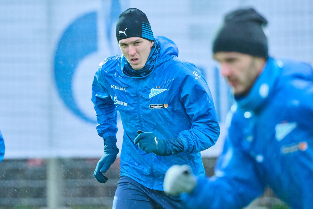 Тренировка «Зенита» перед выездом на кубковый матч с «Ахматом»