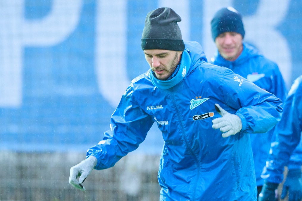 Тренировка «Зенита» перед выездом на кубковый матч с «Ахматом»