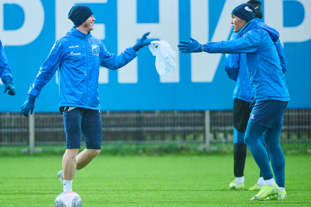 Тренировка «Зенита» перед выездом на кубковый матч с «Ахматом»