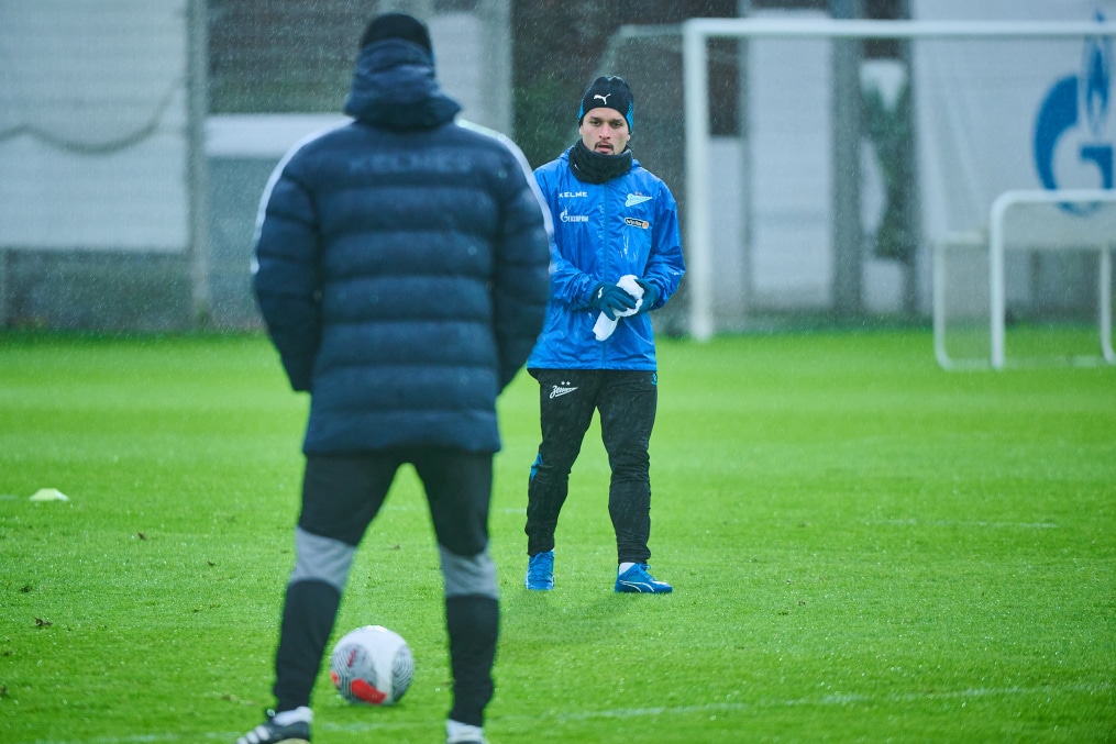 Тренировка «Зенита» перед выездом на кубковый матч с «Ахматом»