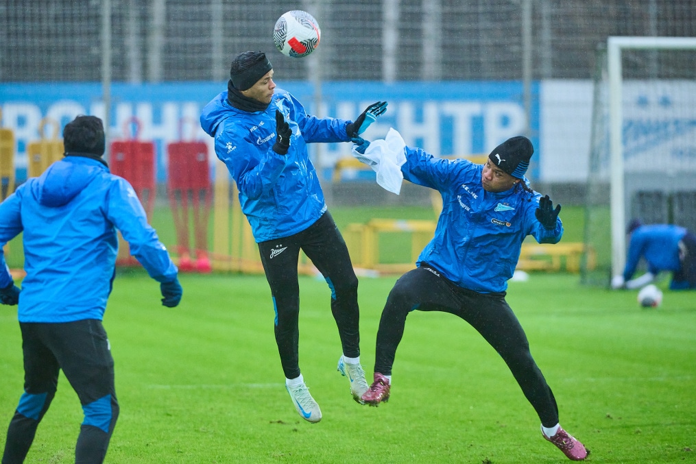 Тренировка «Зенита» перед выездом на кубковый матч с «Ахматом»