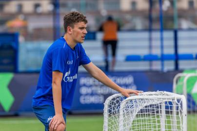 Тренировка юношеской команды «Зенит» U-18 перед матчем с «Локомотивом»