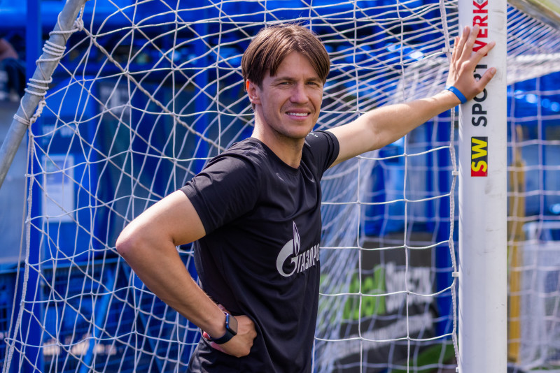 Тренировка юношеской команды «Зенит» U-18 перед матчем с «Чертаново» U-18