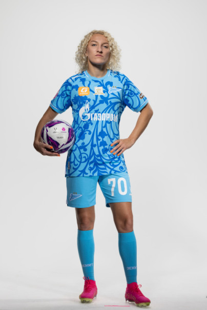 Фотосессия основного состава женского футбольного клуба «Зенит» сезона 2025/2026 (Jogel).