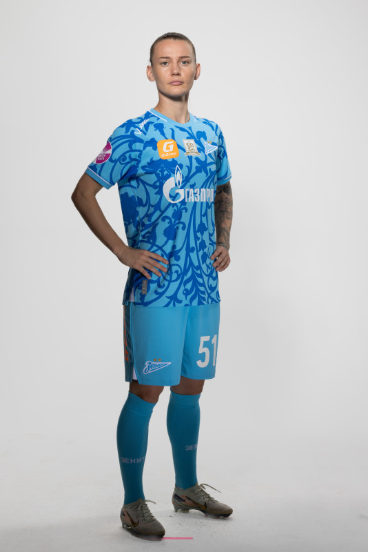 Фотосессия основного состава женского футбольного клуба «Зенит» сезона 2025/2026 (Jogel).