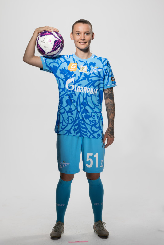 Фотосессия основного состава женского футбольного клуба «Зенит» сезона 2025/2026 (Jogel).