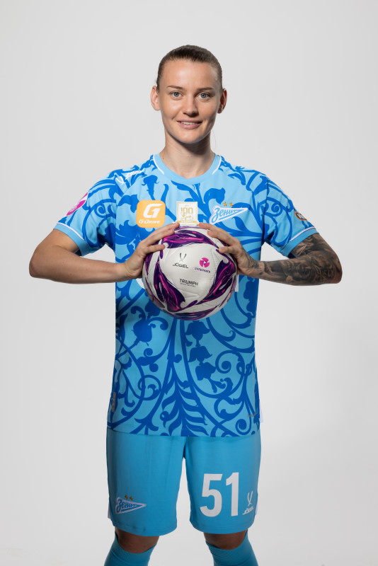 Фотосессия основного состава женского футбольного клуба «Зенит» сезона 2025/2026 (Jogel).