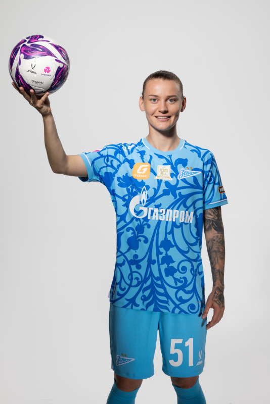 Фотосессия основного состава женского футбольного клуба «Зенит» сезона 2025/2026 (Jogel).