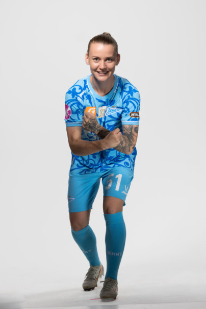 Фотосессия основного состава женского футбольного клуба «Зенит» сезона 2025/2026 (Jogel).