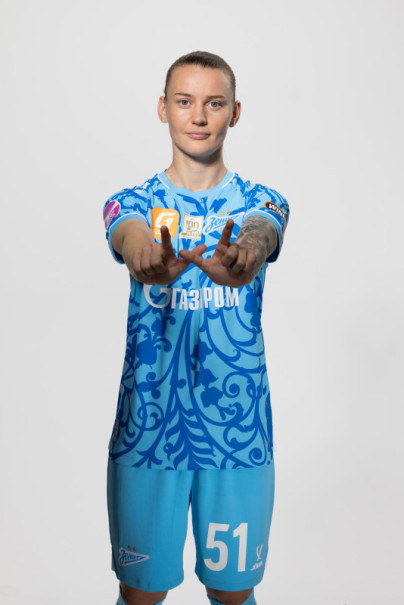 Фотосессия основного состава женского футбольного клуба «Зенит» сезона 2025/2026 (Jogel).