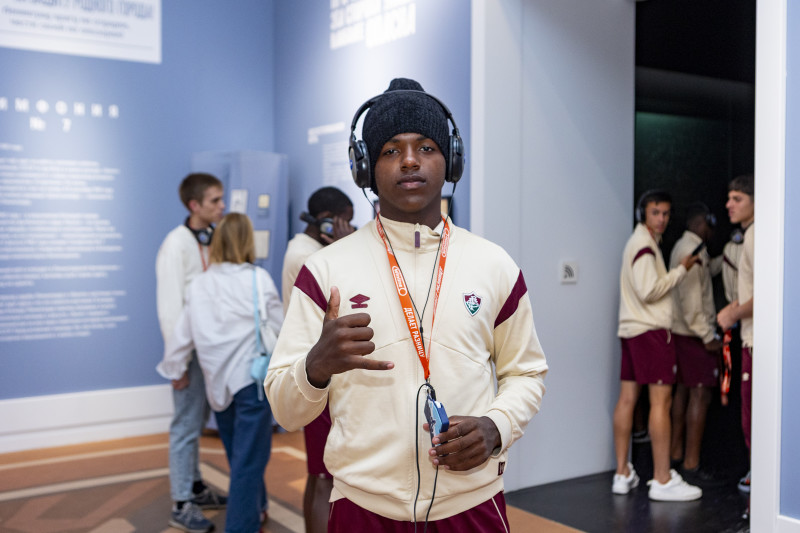 Участники кубка Морозова на выставке «Зенит. Петербург: 100 лет вместе»