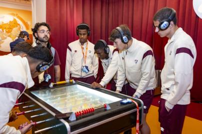 Участники кубка Морозова на выставке «Зенит. Петербург: 100 лет вместе»