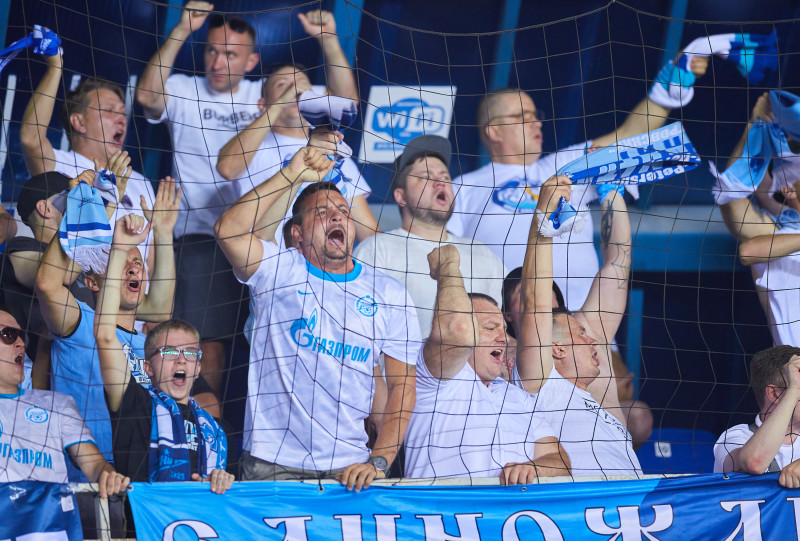 Болельщики сине-бело-голубых на матче «Оренбург» — «Зенит»